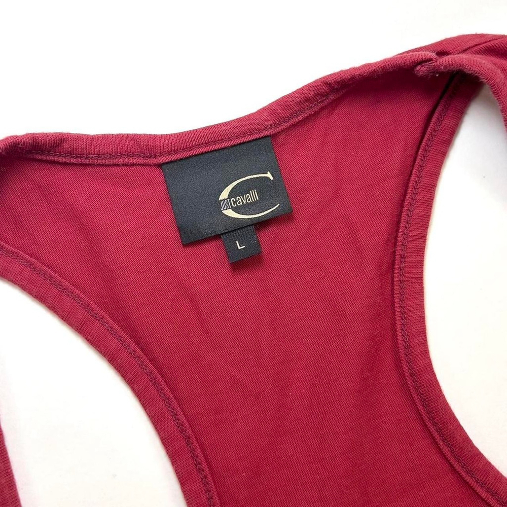 y2k Cavalli red racerback tank top with horse print - Picture 2 of 7